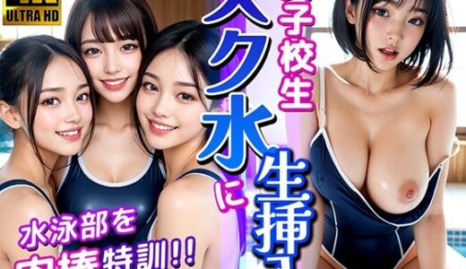 【無料で読める？】女子校生スク水に生挿入  水泳部を肉棒特訓！ 【おくみ】
