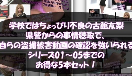 【無料で読める？】【△500●500】学校ではちょっぴり不良の古館友梨・県警からの事情聴取で、自らの盗撮被害動画の確認を強いられる:Vol.R001〜005のお得な5本セット！ヽ（゜▽、゜）ノ 【Libido-Labo】