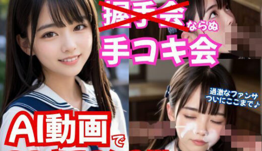 【無料で読める？】【AI動画】売れない地下アイドルの握手会ならぬ「手コキ会」！？過激ファンサービスに早漏のキモオタファンが耐えられず、まさかのお顔ザーメンまみれ 【えっちとっく】