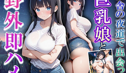 【無料で読める？】田舎の夜道で出会った巨乳娘と野外即ハメ 【巨乳の園】