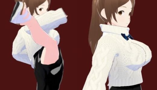 【無料で読める？】白いタートルネックセーターに黒いショートパンツのお姉さん（セリフなし  3DCGモデル  イラスト集） 【ファンタスセレブリティ】