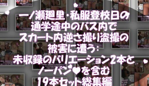 【無料で読める？】一ノ瀬廻里・私服登校日の通学途中のバス内でスカート内逆さ撮り盗撮の被害に遭う:未収録のバリエーション2本とノーパンまで含む19本セット総集編！ 【Libido-Labo】