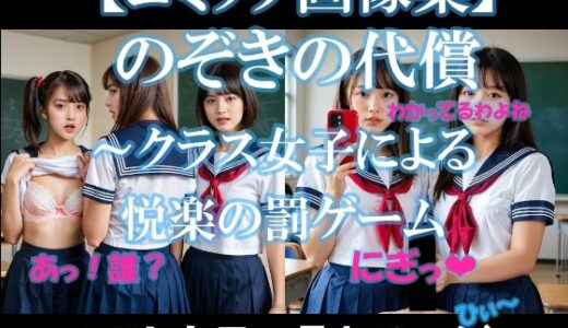 【無料で読める？】のぞきの代償〜クラス女子による悦楽の罰ゲーム【セリフ付きコミック画像集】 【AI美エロ】