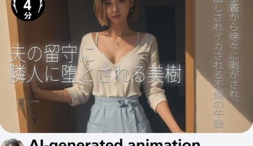 【無料で読める？】【4分】夫の留守に隣人に堕とされる美樹 ―― 家事着から徐々に剥がされ、中出しされイカされる不倫の午後 【AItuner】