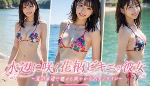 【無料で読める？】水辺に咲く花柄ビキニの彼女 20枚版 【AI Portrait Works】