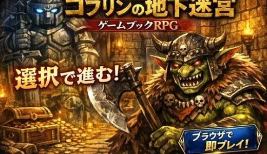 【無料で読める？】ゴブリンの地下迷宮 〜ブラウザで遊ぶ本格ゲームブックRPG〜 【小さな学び舎】