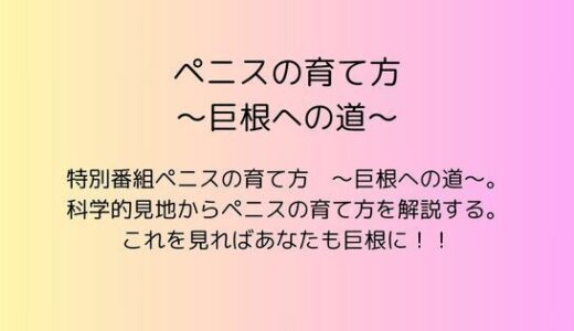 【無料で読める？】ペニスの育て方  〜巨根への道〜 【rpmカンパニー】
