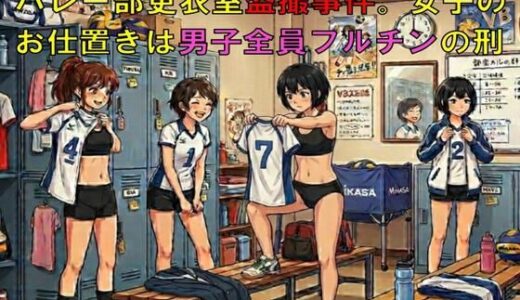 【無料で読める？】バレー部更衣室盗撮事件。女子のお仕置きは男子全員フルチンの刑 【CMNFリアリズム】